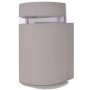 Aplique de pared de exterior semicilíndrico gris aluminio