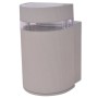 Aplique de pared de exterior semicilíndrico gris aluminio