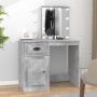 Tocador LED madera contrachapada gris hormigón 90x50x132,5 cm