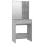 Juego de tocador con LED madera contrachapada gris Sonoma