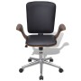 Silla de oficina giratoria madera curvada y cuero artificial