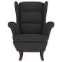 Silla mecedora con patas de madera de caucho terciopelo negro
