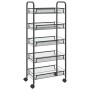 Carrito de cocina 5 niveles hierro negro 46x26x105 cm