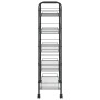 Carrito de cocina 5 niveles hierro negro 46x26x105 cm
