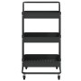 Carrito de cocina 3 niveles hierro y ABS negro 42x35x85 cm