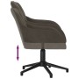 Silla de oficina giratoria de terciopelo gris oscuro