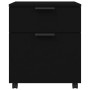 Archivador con ruedas madera contrachapada negro 45x38x54 cm