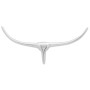 Cabeza de toro de aluminio decorativa para pared 75 cm plateada