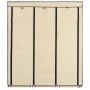 Armario con compartimentos y varillas tela crema 150x45x175 cm