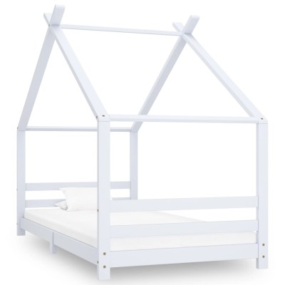 Estructura de cama infantil madera maciza pino blanco 90x200 cm