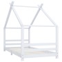 Estructura de cama infantil madera maciza pino blanco 90x200 cm