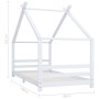 Estructura de cama infantil madera maciza pino blanco 90x200 cm