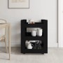 Carrito de cocina madera contrachapada negro 60x45x80 cm