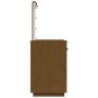 Mesa tocador LED madera maciza pino marrón miel 95x50x133,5 cm