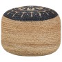 Puf hecho a mano azul 45x30 cm yute