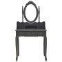 Juego de tocador y taburete madera paulownia gris 75x69x140 cm