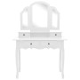 Set de tocador y taburete madera paulownia blanco 100x40x146cm