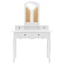 Set de tocador y taburete madera paulownia blanco 100x40x146cm