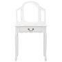 Tocador y taburete madera paulownia y MDF blanco 65x36x128 cm