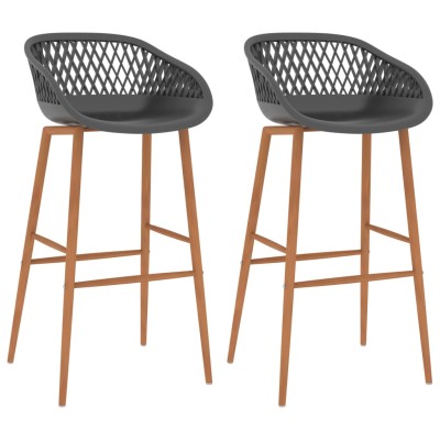 Taburetes de cocina 2 unidades gris