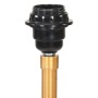 Lámpara de trípode madera maciza de teca negro y dorado 141 cm