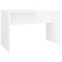 Juego de tocador con LED madera contrachapada blanco brillante
