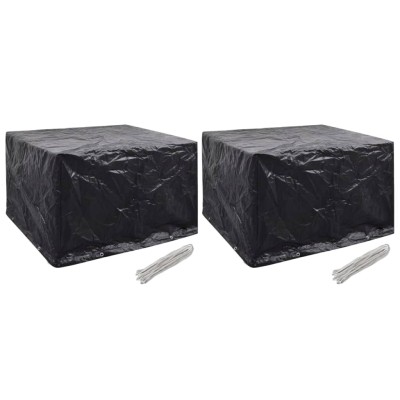 Funda de muebles de jardín 2 uds 8 ojales 135x135x90 cm