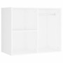 Tocador con LED y 2 armarios madera contrachapada blanco