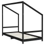 Estructura de cama de niños madera de pino negro 2x(90x190) cm