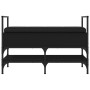 Banco zapatero madera de ingeniería negro 85,5x42x57,5 cm