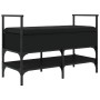 Banco zapatero madera de ingeniería negro 85,5x42x57,5 cm