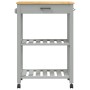 Carrito de cocina MONZA madera maciza de pino 60x40x90 cm