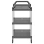 Carrito de 3 niveles aluminio gris 99x50x96 cm