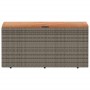 Caja de almacenaje jardín madera acacia ratán gris 110x50x54 cm