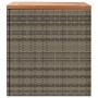 Caja de almacenaje jardín madera acacia ratán gris 110x50x54 cm