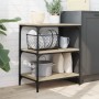 Carrito de cocina madera de ingeniería roble Sonoma 60x41x76 cm
