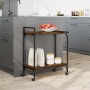 Carrito cocina madera ingeniería roble ahumado 60,5x31x72,5 cm