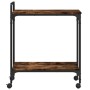 Carrito cocina madera ingeniería roble ahumado 60,5x31x72,5 cm