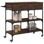 Carrito de cocina madera ingeniería marrón roble 105x42x95 cm