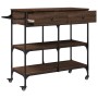 Carrito de cocina madera ingeniería marrón roble 105x42x95 cm