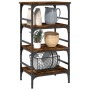 Carrito de cocina madera ingeniería roble ahumado 45x35x89,5 cm