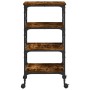 Carrito de cocina madera ingeniería roble ahumado 45x35x89,5 cm