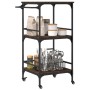 Carrito de cocina madera ingeniería roble marrón 60,5x50x105cm