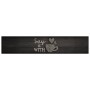 Alfombra de cocina lavable terciopelo negro taza 60x300 cm