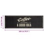 Alfombra de cocina lavable terciopelo texto café 60x180 cm