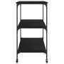Carrito de cocina madera de ingeniería negro 102x50x95 cm
