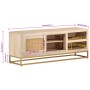 Mueble de TV madera maciza de mango y hierro 110x30x40 cm