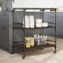 Carrito de cocina madera ingeniería marrón roble 100,5x50x105cm