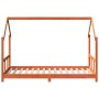 Estructura de cama infantil madera de pino marrón cera 90x190cm