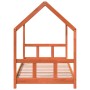 Estructura de cama infantil madera de pino marrón cera 90x190cm